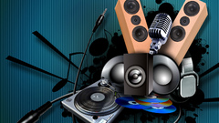 Music mixing tables microphones