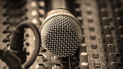 Music mixing tables microphones