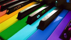 Music piano multicolor rainbows