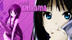 Music pink long hair blue eyes akiyama mio k - on black hair 
