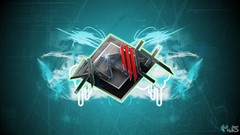 Music skrillex dubstep light blue cyan skrillex logo