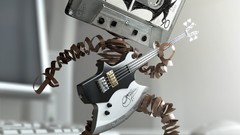 Music Tape guitars kissing cassette surreal gene simmons