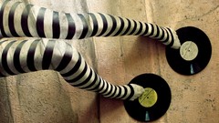 Music vinyl sound legs pantyhose records striped legwear