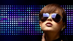Music woman glasses disco dancing club brunettes models led 