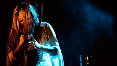 Music woman harp concert masks folk harpist Neofolk Daemonia 