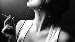 Music woman smoke faces me Slawa