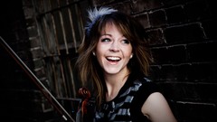 Music woman violins smiling violinist Lindsey Stirling