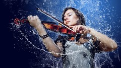 Musical woman water violins