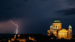 Nature blue Lightning hungary overcast basilica HDR Photography 