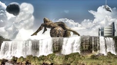 Nature Burj Al Arab waterfalls