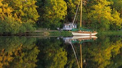 Nature Canada lakes cabin forests sailing ships