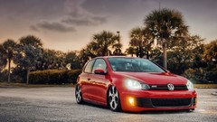 Nature cars red cars Volkwagen Golf GTI R32