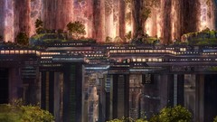 Nature contrast cityscapes forests opposite artwork futuristic