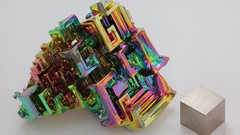 Nature crystals minerals bismuth iridescence