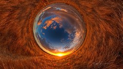 Nature fields fisheye effect panorama circle