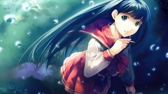 Nature grass Books bubbles Pencils water drops schoolgirls 