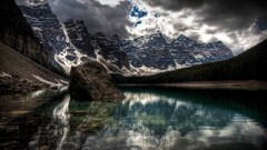 nature Lake Mountains forest moraine lake landscape Canada