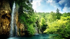 nature landscape waterfall Plitvice Lakes National Park water
