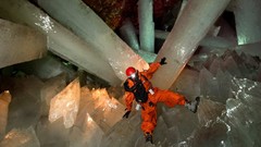 Nature light giant Mexico cave crystals climber
