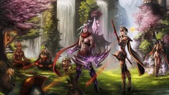 Nature meditation waterfalls League of Legends artwork Archers 