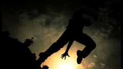 Nature Men suspended animation sunlight jumping skies