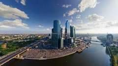 Nature Moscow cityscapes blue skies fisheye effect