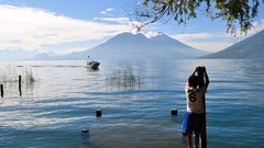 Nature Mountains children Boats lakes guatemala national 