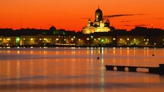 Nature orange evening Finland helsinki