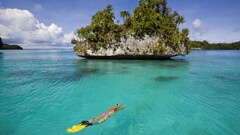 nature Sea Women underwater rock islas galapagos