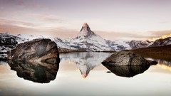Nature snow Alps lakes matterhorn