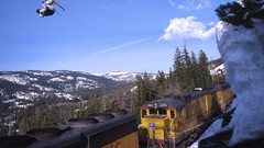 Nature snow Stunt ski trains