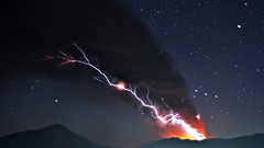 Nature Stars Lightning eruption Volcanoes lava MAGMA skyscapes