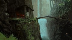 Nature statues waterfalls Bridges rocks Mirkwood the lord of 