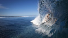 Nature surfing waves loops surfers blue skies waterscapes