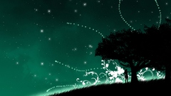 Nature Trees night silhouettes