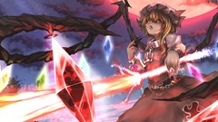 Nature Trees night Stars clouds moon weapons wings crystals 