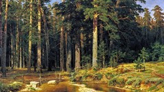 Nature Trees paintings forests Ivan Shishkin