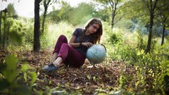 Nature Trees Situations woman globes