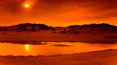 Nature water sun sky desert orange reflected