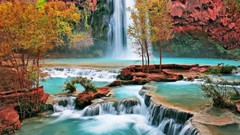 Nature waterfalls widescreen spectacular