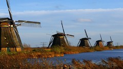 Nature wind Station windmills kinderdijk