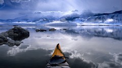 Nature winter clouds California kayak lakes Mono Lake