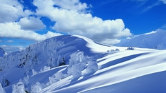 Nature winter Mountains clouds sky snowy