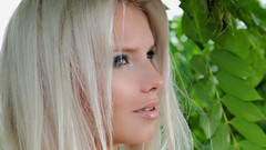 Nature woman faces outdoors blondes long hair models portraits 