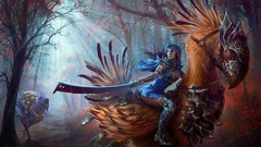 Nature woman Final Fantasy artwork fantasy art Chocobo
