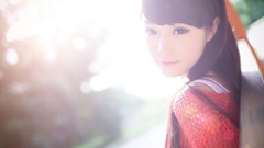 Nature woman glare asians long hair brunettes portraits