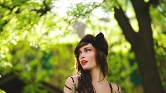 Nature woman hats brunettes casey carlson forests