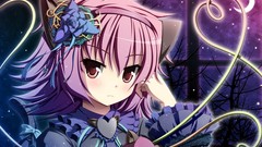 Nekomimi purple hair pink