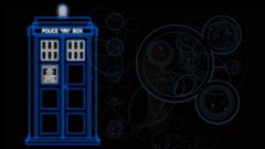 Neon Doctor Who tardis minimalistic police box