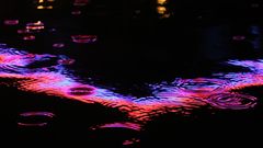Neon raindrops reflected nature